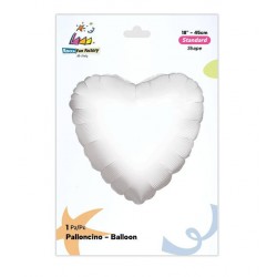 PALLONE MYLAR CUORE BIANCO ø45cm RC
