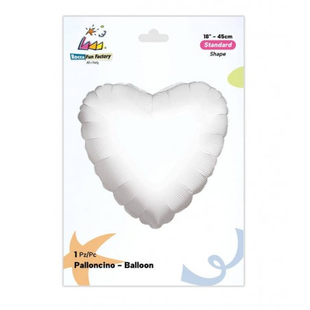 PALLONE MYLAR CUORE BIANCO ø45cm RC