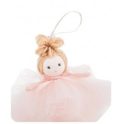 APPLICAZIONE BAMBOLINA ROSA C/CORDINO H.11cm 1pz
