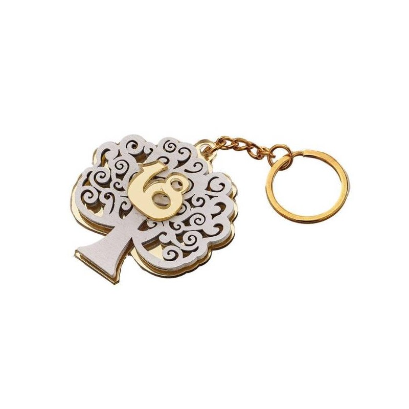 PORTA CHIAVI C/ALBERO VITA 18° ANNI PLEXI H.4cm 12pz