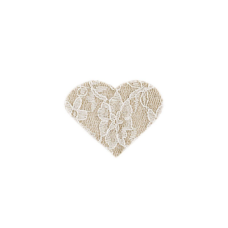 CUORE COTONE PIZZO BEIGE ø50mm 24pz