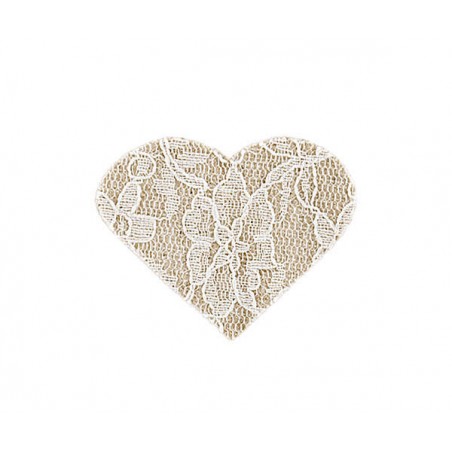 CUORE COTONE PIZZO BEIGE ø50mm 24pz
