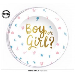 PIATTI CARTA BOY OR GIRL STAMPA HOT GOLD 6pz