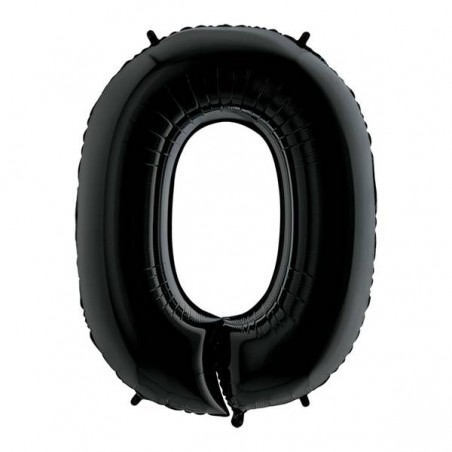 PALLONE NUMERO 0 MYLAR 102cm 40 NERO