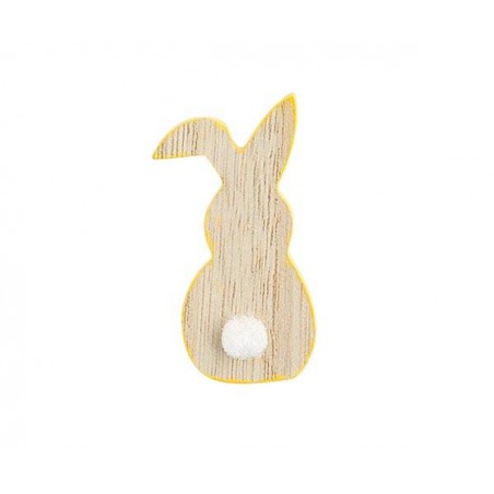 SCATOLA CONIGLI BORDO GIALLO LEGNO 5cm 8pz