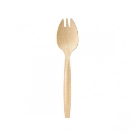 FORCHETTINE SPORK LEGNO CERATO 6cm 100pz