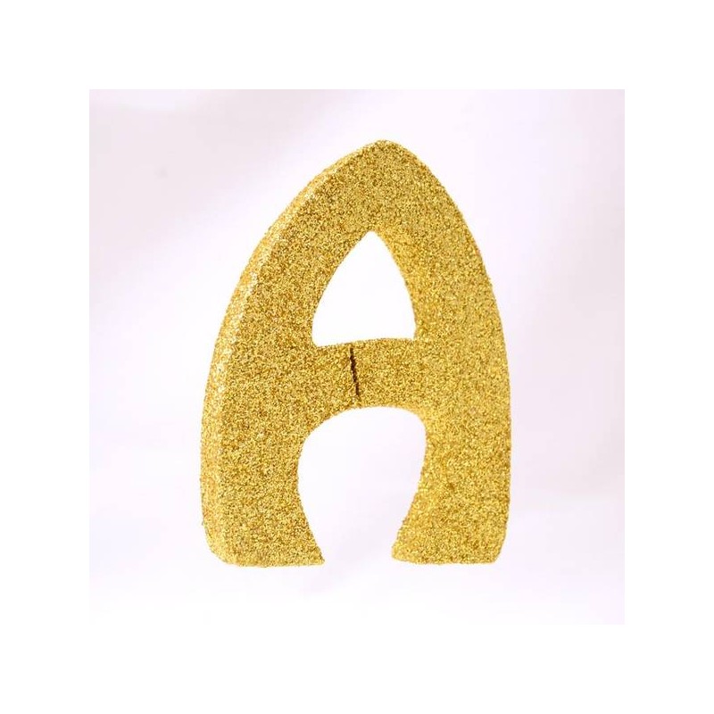 LETTERA POLISTIROLO GLITTER ORO mm120x90 A