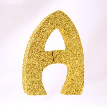 LETTERA POLISTIROLO GLITTER ORO mm120x90 A