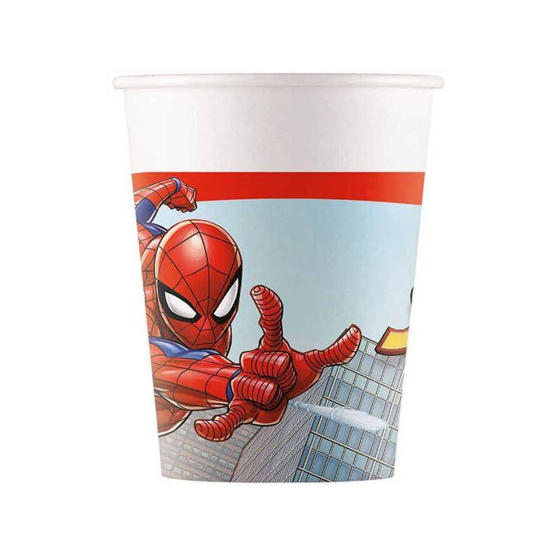 BICCHIERI CARTA 200cc SPIDERMAN CRIME FIGHTER 8pz
