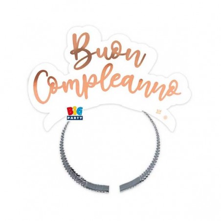 CERCHIETTO IN CARTA BUON COMPLEANNO ROSE GOLD 4pz