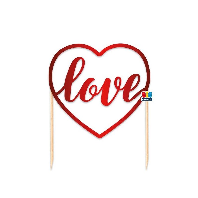 CAKE TOPPER ITALIC 16x20cm LOVE