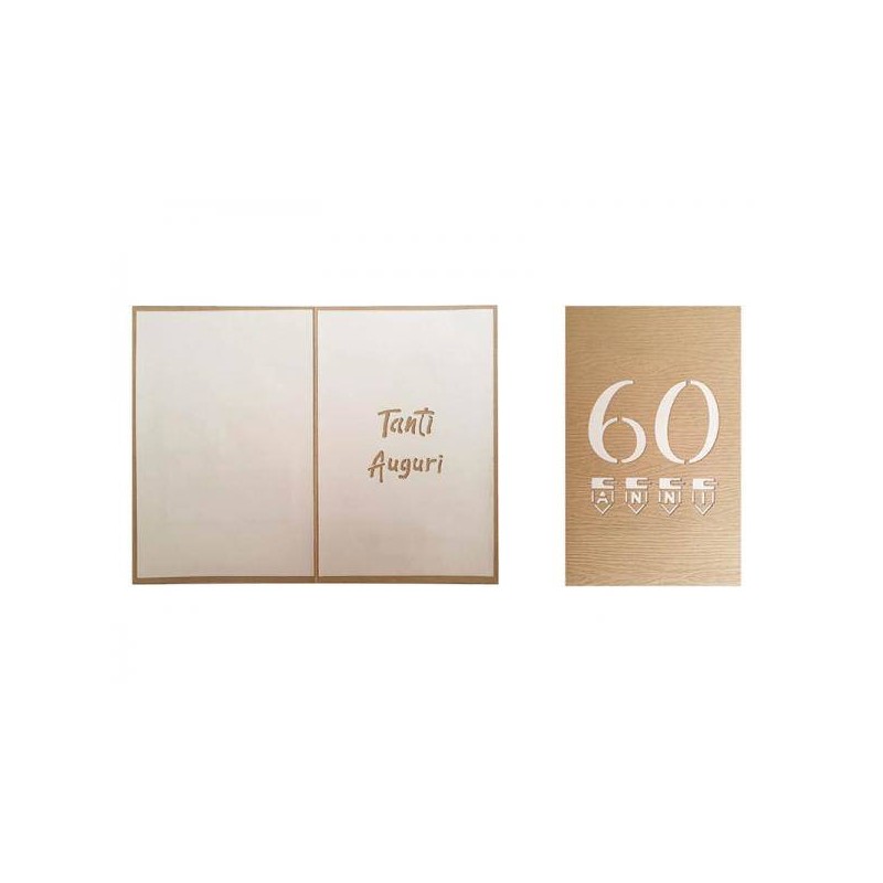 BIGLIETTO AUGURI LASER ART 60 ANNI