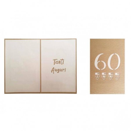 BIGLIETTO AUGURI LASER ART 60 ANNI