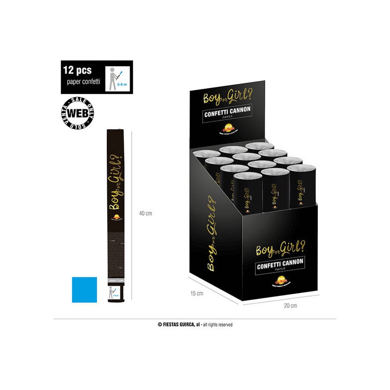 SPARA CORIANDOLI BLU E ORO IT'S A BOY OR A GIRL