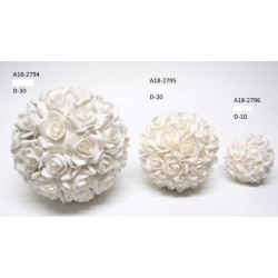 SFERA FIORI BIANCHI ø10cm A18-2796 6pz