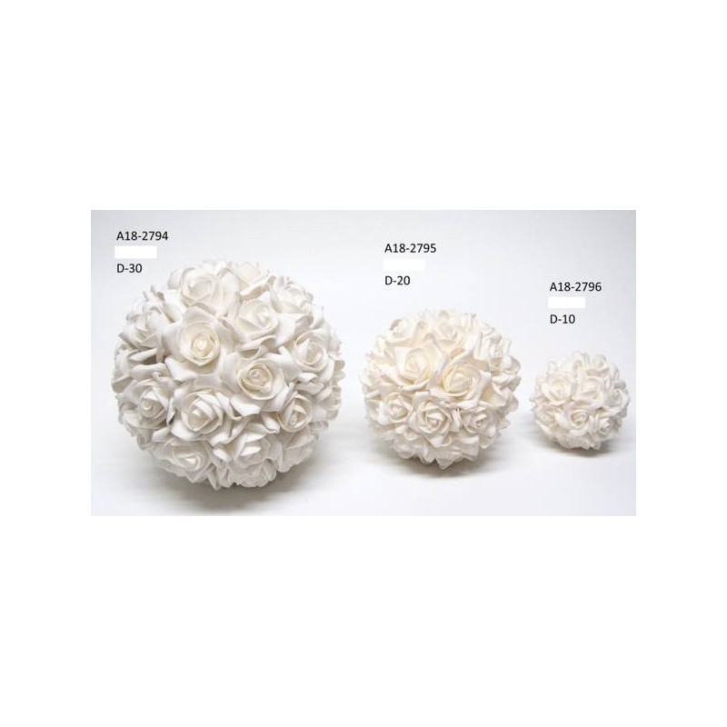 SFERA FIORI BIANCHI ø10cm A18-2796 6pz