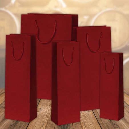 SHOPPER KRAFT BORDEAUX 1 BOTTIGLIA C/DIV. 9x9x39cm