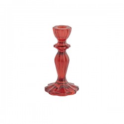 CANDELABRO IN VETRO ø8cm H.15,3cm ROSSO