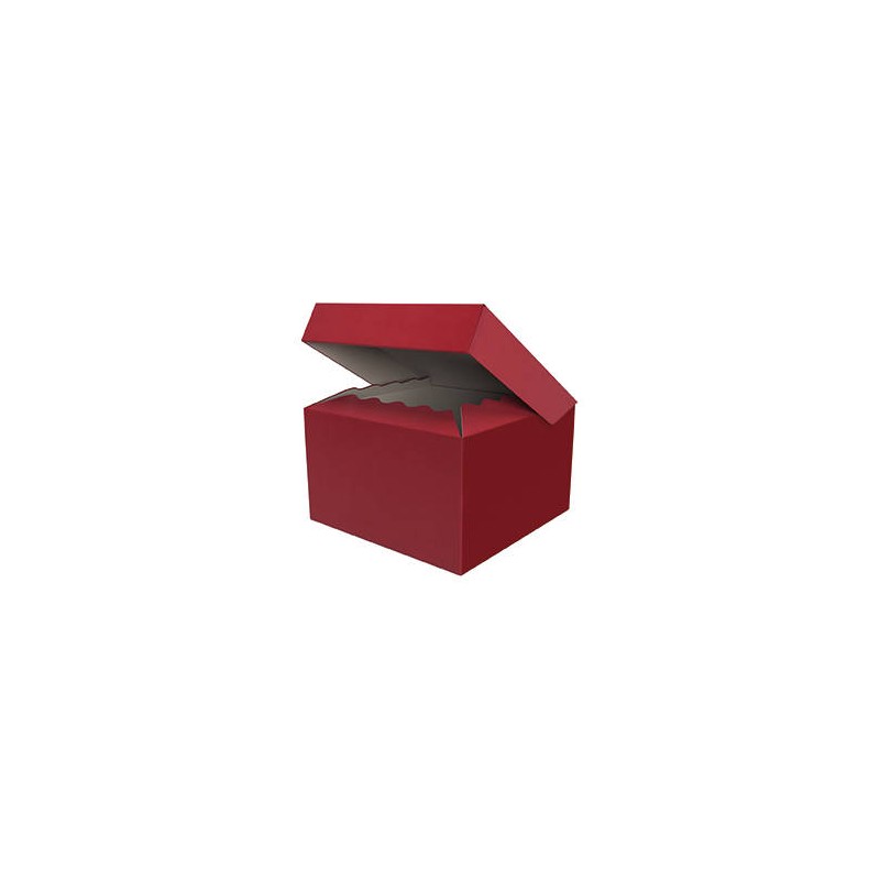 SCATOLA BAULETTO QUADRATELLA 25x25x15cm ROSSO LISCIO PORTATA 6kg