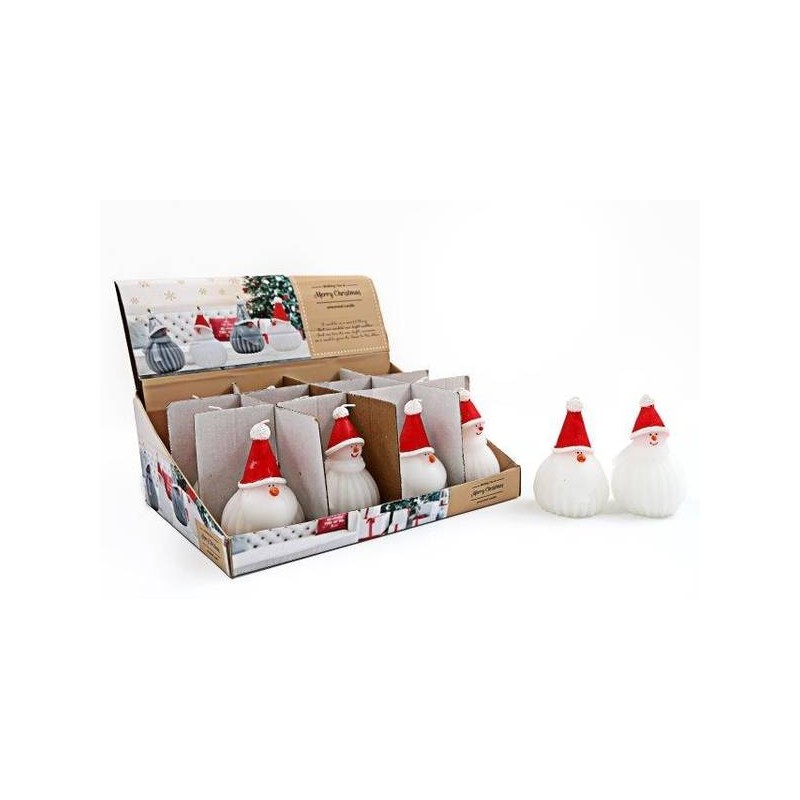 CANDELA PUPAZZO DI NEVE 6,5x9,5cm 1pz