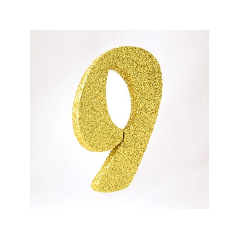 NUMERO POLISTIROLO GLITTER mm120x90 9 ORO