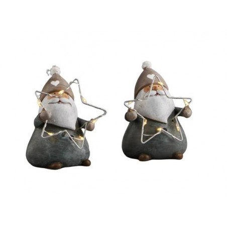 BABBO NATALE C/STELLA LED ASS.TI 1pz