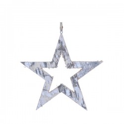 STELLA BIANCA DI LEGNO C/APPENDINO ø24cm
