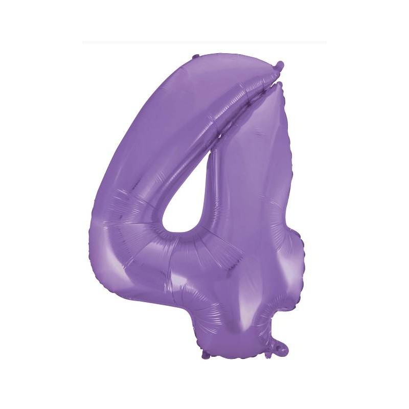 PALLONE NUMERO 4 MYLAR 102cm 40 VELVET LILLA