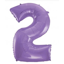 PALLONE NUMERO 2 MYLAR 102cm 40 VELVET LILLA