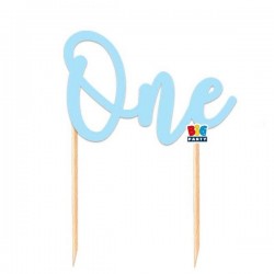 CAKE TOPPER ITALIC PRIMO COMPLEANNO CELESTE