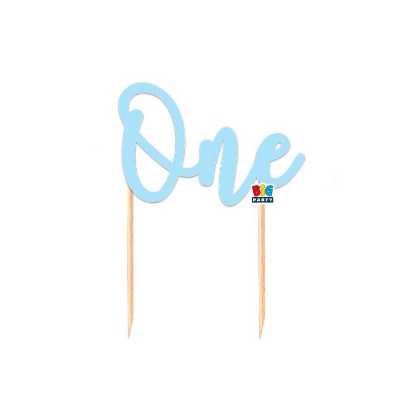 CAKE TOPPER ITALIC PRIMO COMPLEANNO CELESTE