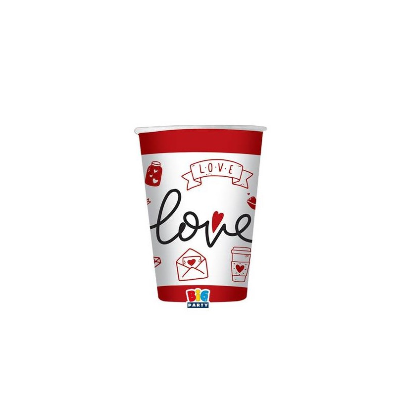BICCHIERI 200cc LOVE c/disegni 6pz