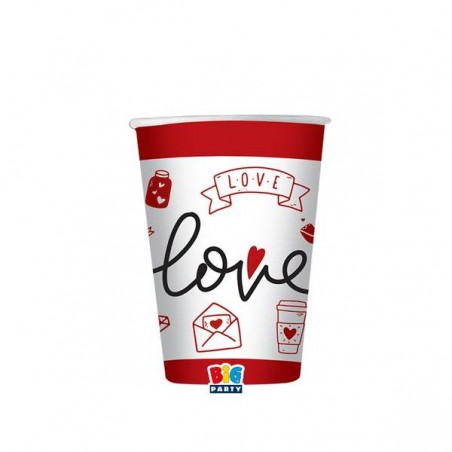 BICCHIERI 200cc LOVE c/disegni 6pz