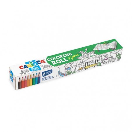 CARIOCA COLORING ROLL + 8 MATITE 198x30cm JUNGLE