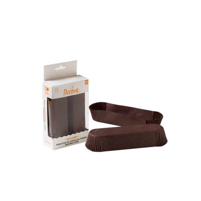 PIROTTINI ECLAIR MARRONI 13,5x3,5x2,5cm 60pz DECORA