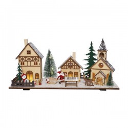 VILLAGGIO DI LEGNO CON LED 34cm