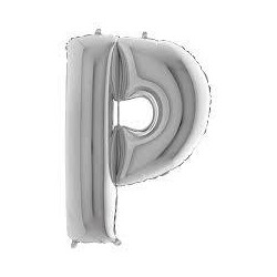 LETTERA P MYLAR SILVER 16 40cm