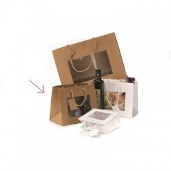 SHOPPER CARTA WINDOW C/FINESTRA 16x14+8cm KRAFT AVANA