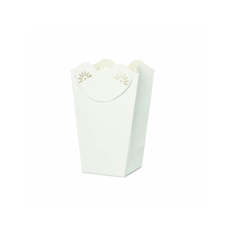 SHOPPER CARTA DAISY KRAFT 24x35+15x15cm WHITE BIANCO