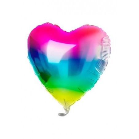 PALLONE MYLAR CUORE 18 45cm RAINBOW YUMMY GUMMY