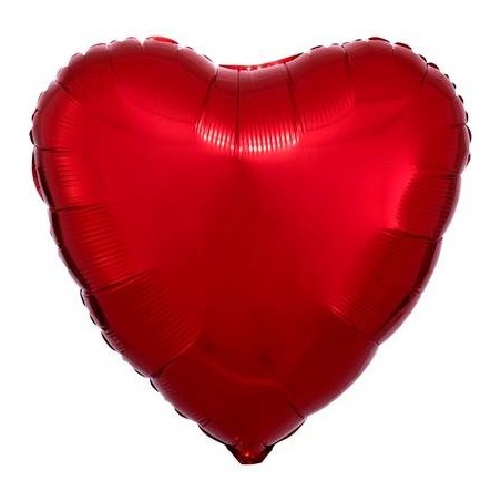 PALLONE MYLAR CUORE 17 42cm ROSSO METAL SFUSO (CONF.100pz)