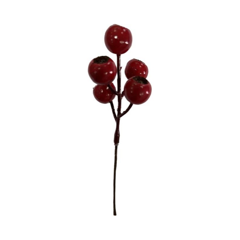 RAMO BACCHE ROSSO 15cm