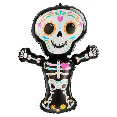 PALLONE MYLAR S/SHAPE SCHELETRO DAY OF THE DEAD 66x86cm
