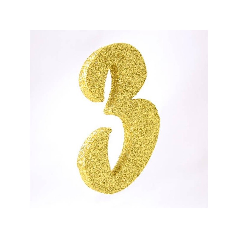 NUMERO POLISTIROLO GLITTER mm120x90 3 ORO