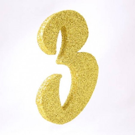 NUMERO POLISTIROLO GLITTER mm120x90 3 ORO