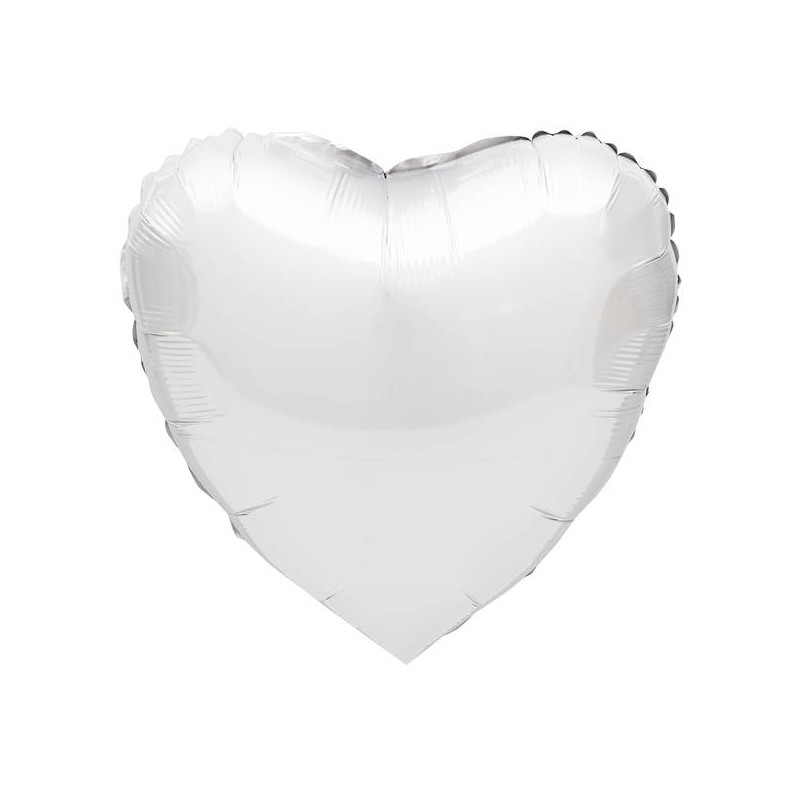 PALLONE MYLAR CUORE BIANCO ø45cm