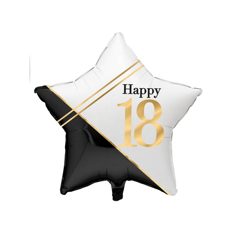 PALLONE MYLAR STELLA HAPPY 18 ø45cm