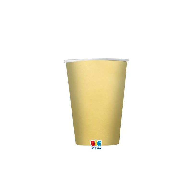 BICCHIERI CARTONCINO WAVY MATT GOLD 20cm 8pz
