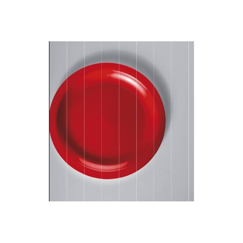PIATTO PIANO PP ø22cm ROSSO 25pz