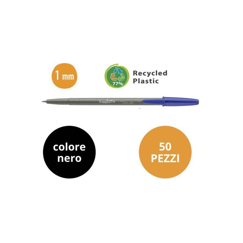 PENNA SFERA ECO FAMILY 50pz NERO CARIOCA